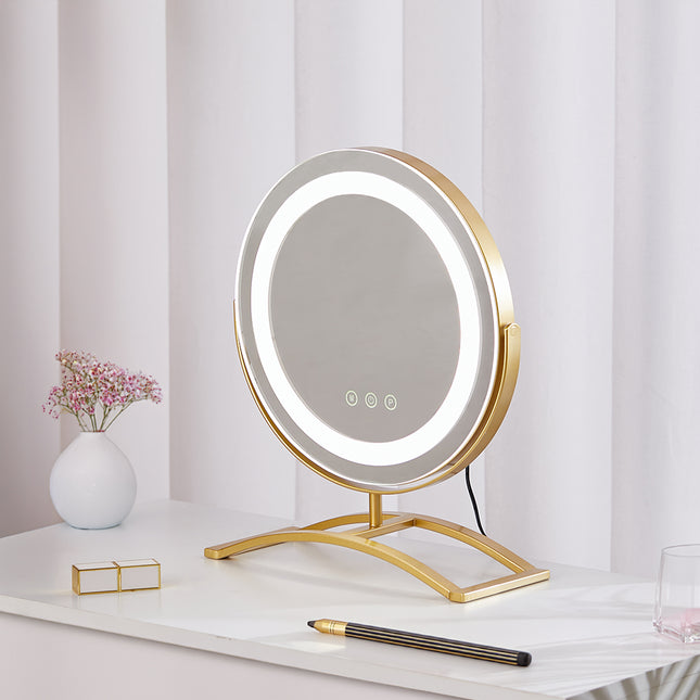 Round LED Makeup Dressing Table Mirror 25 x 38 cm