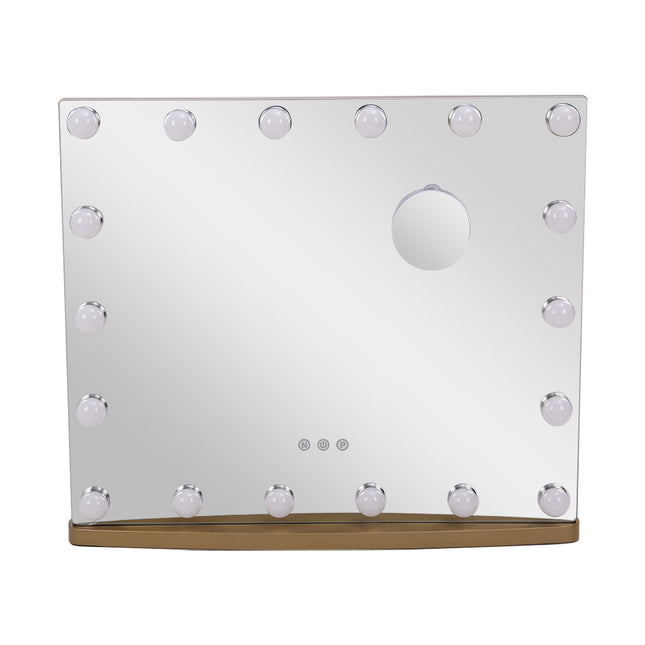 Hollywood Style LED Makeup Mirror with Metal Frame 58×48cm Gold or White