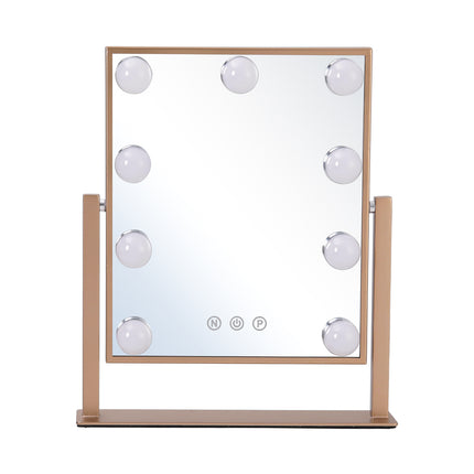 Adjustable LED Hollywood Vanity Mirror Rose Gold 30 x 35 cm