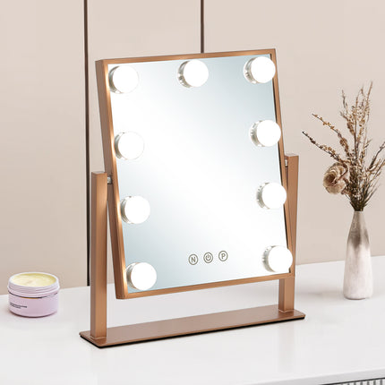 Adjustable LED Hollywood Vanity Mirror Rose Gold 30 x 35 cm