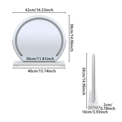 Round Hollywood Vanity Mirror with LED Lights 42×38cm
