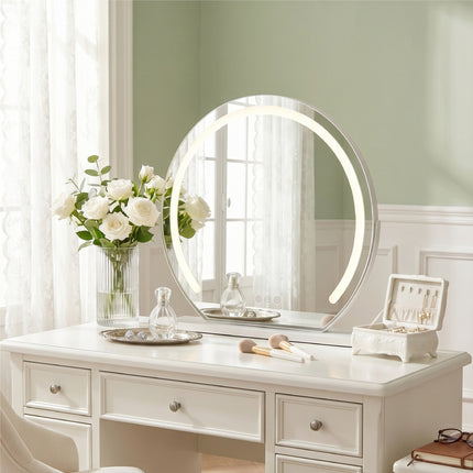 Round Hollywood Vanity Mirror with LED Lights 42×38cm