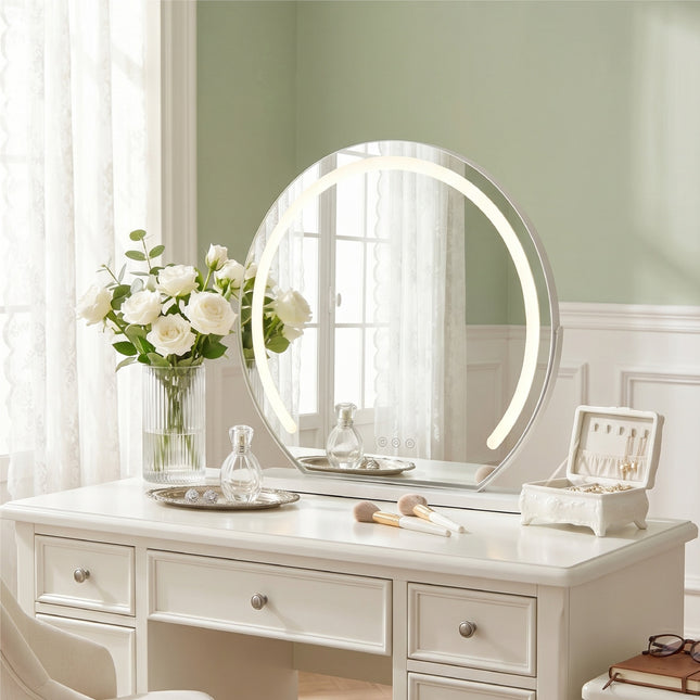 Round Hollywood Vanity Mirror with LED Lights 42×38cm
