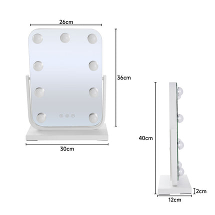 Rectangle Hollywood Vanity LED Lighted Makeup Mirror 30×40cm