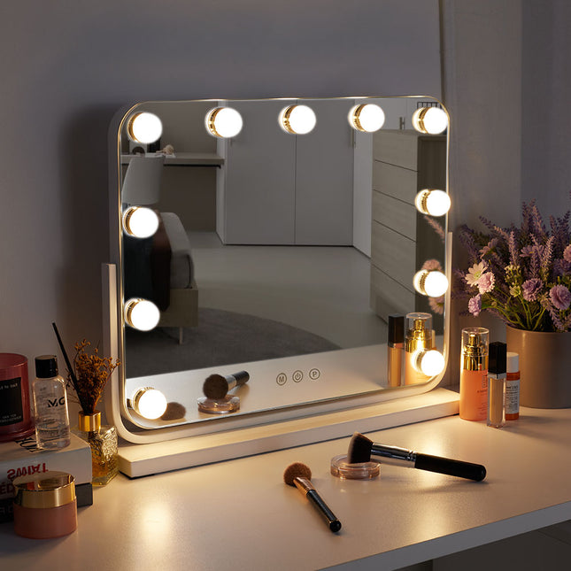 Frameless Hollywood Vanity Mirror with 11 Dimmable Lights 50x40cm