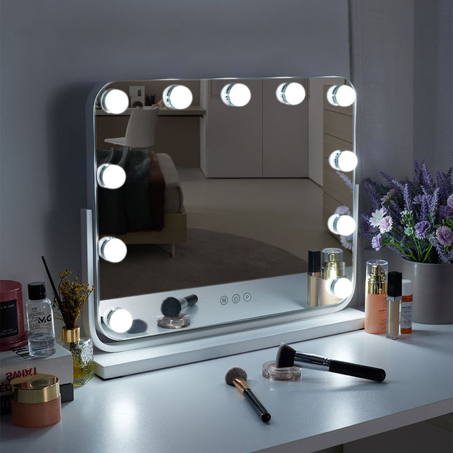 Frameless Hollywood Vanity Mirror with 11 Dimmable Lights 50x40cm