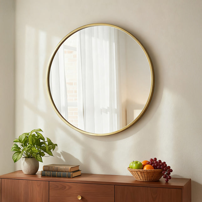 60cm Gold Round Wall Mirror for Bathroom/ Living Room