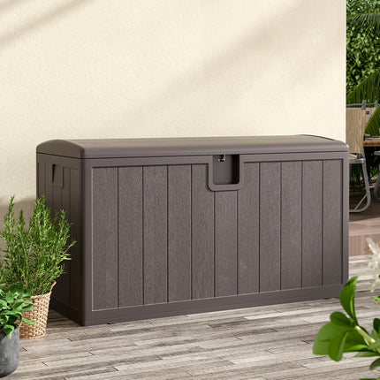 Brown 105 Gallon Outdoor Deck Box