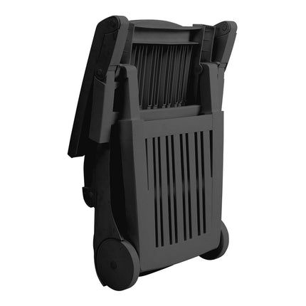 Black and White Outdoor Folding Lounge Chair Recliner with Wheels