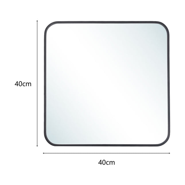 40cm Square Black Framed Vanity Mirror for Bathroom