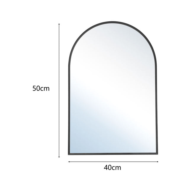Arched Bathroom Wall Mirror Black Framed Vanity Mirror 40/50cm W