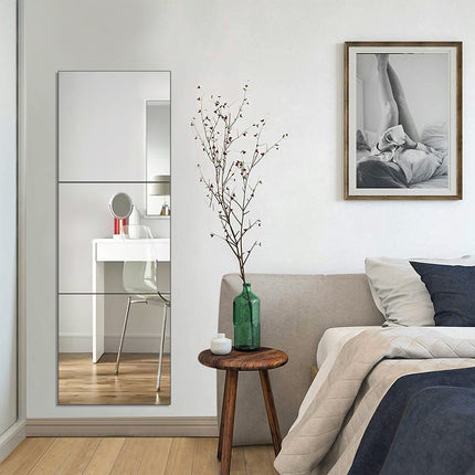 3pcs Acrylic Adhesive Wall Mirror Tiles 40x40cm