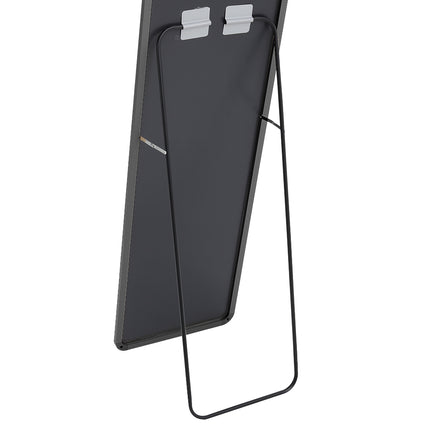 Modern Rectangular Metal Floor Mirror Black