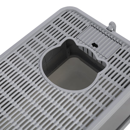 Foldable Enclosed Plastic Cat Litter Box with Scoop