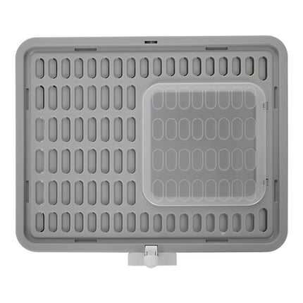 Grey Covered Cat Litter Box with Odour Resistant Feature