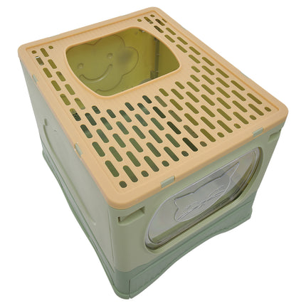 Top Entry Foldable Cat Litter Box with Anti Splash Design