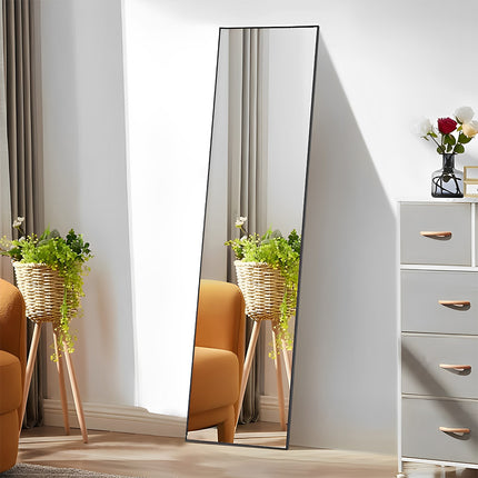120cm Modern Full Length Wall Mirror with Black Slim Frame