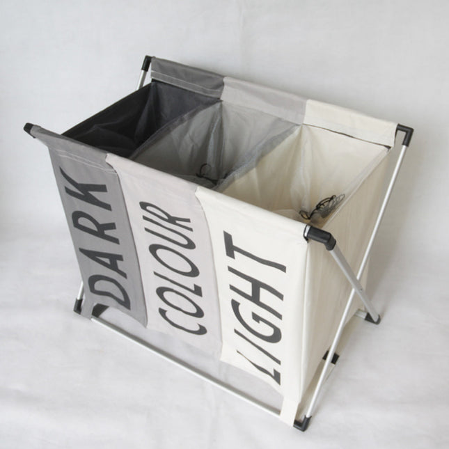 Foldable Laundry Basket 3 Sectional Clothes Sorter
