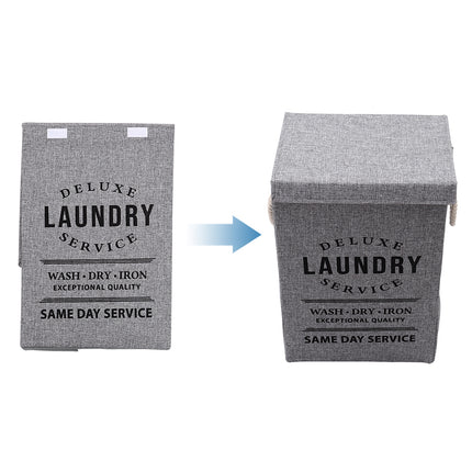 Collapsible Laundry Basket with Rope Handles Grey