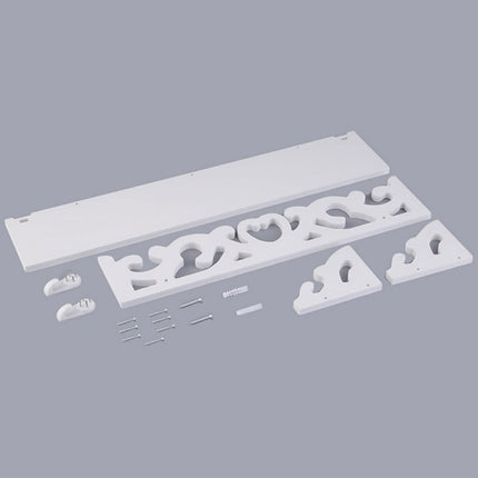 3 Pcs Wall Floating Shelves White Storage Racks with Hollow Pattern