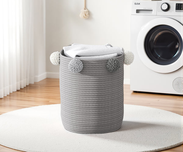 Dia 32cm Cotton Laundry Basket Hamper
