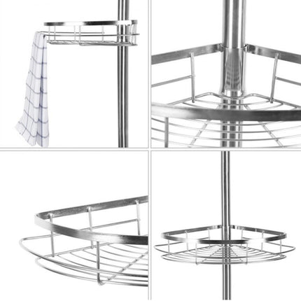 4-Tier Bathroom Corner Shelves No Drilling Metal Shower Caddy