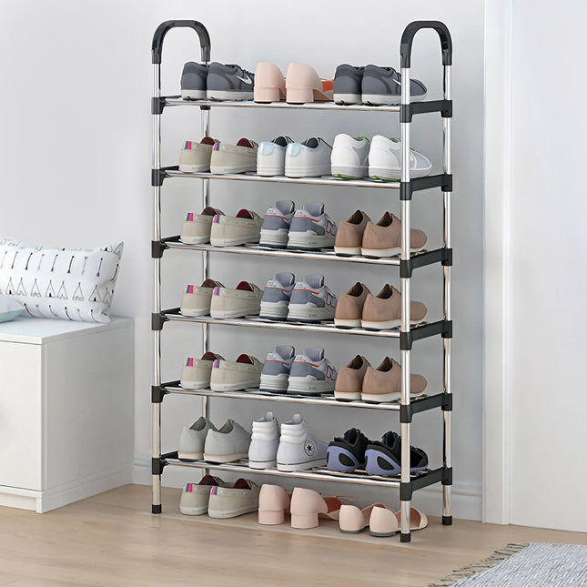 6 Tier Metal Shoe Rack Shoe Storage Stand Organiser