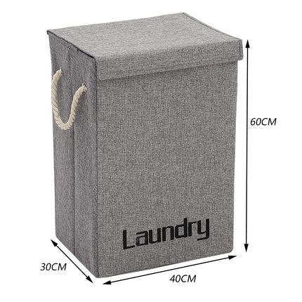 Large Linen Laundry Basket 72L Folding Clothes Hamper with Lid