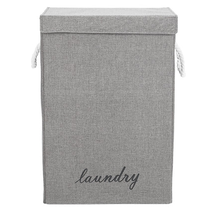 Foldable Laundry Basket with Lid and Rope Handles 40 x 60cm