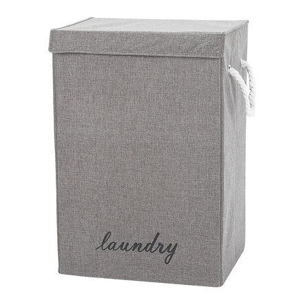 Foldable Laundry Basket with Lid and Rope Handles 40 x 60cm