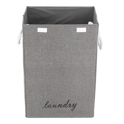 Foldable Laundry Basket with Lid and Rope Handles 40 x 60cm