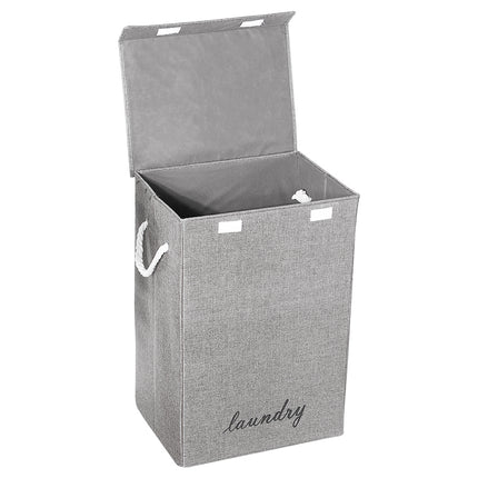 Foldable Laundry Basket with Lid and Rope Handles 40 x 60cm