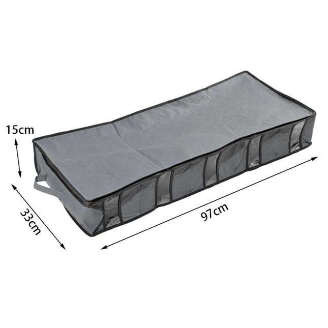 Grey Foldable Under Bed Storage Organizer Clothes Quilt Drawer Storage Box