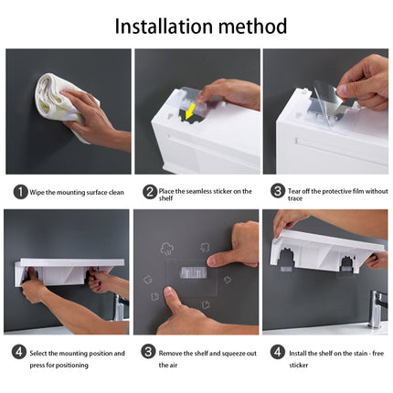Bathroom Self-Adhesive Shelf Waterproof Shower Rack