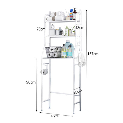 3-Tier Bathroom Storage Shelf Metal Standing Rack