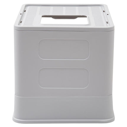 Foldable Cat Litter Box with Front Entry and Top Opening
