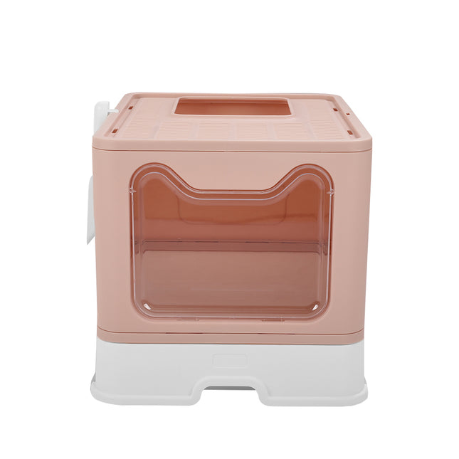 Foldable Plastic Cat Litter Box Top Exit Design
