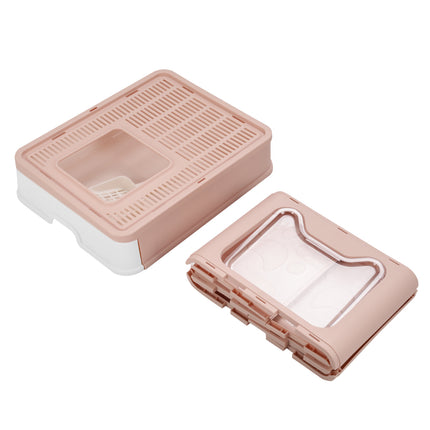 Foldable Plastic Cat Litter Box Top Exit Design