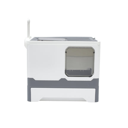 Anti Splash Enclosed Cat Litter Box Grey
