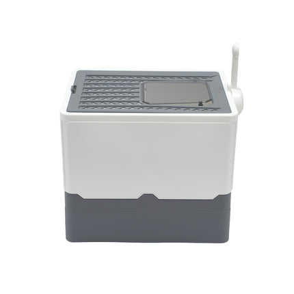 Anti Splash Enclosed Cat Litter Box Grey