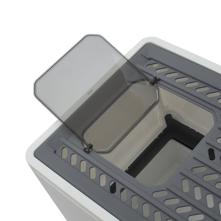 Anti Splash Enclosed Cat Litter Box Grey