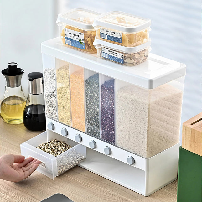 Wall mounted Cereal Dispenser Kitchen Storage with Measuring Cup