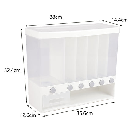 Wall mounted Cereal Dispenser Kitchen Storage with Measuring Cup