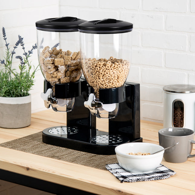 Black Modern Food Dispenser Cereal Containers Storage Dispenser