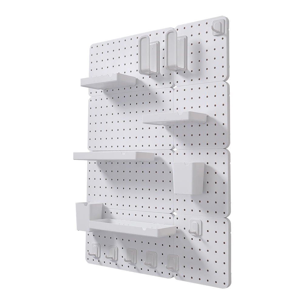 White Pegboard Wall Bathroom Storage Rack