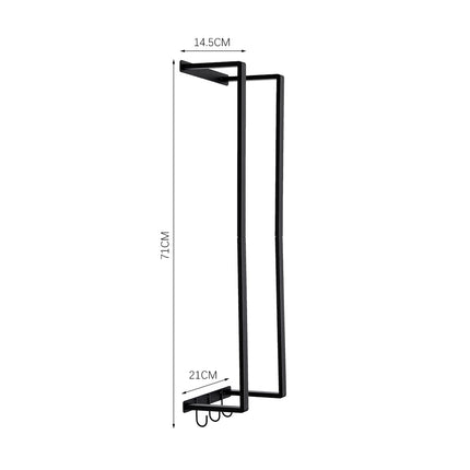 Modern Carbon Steel Wall Towel Rack with Hooks
