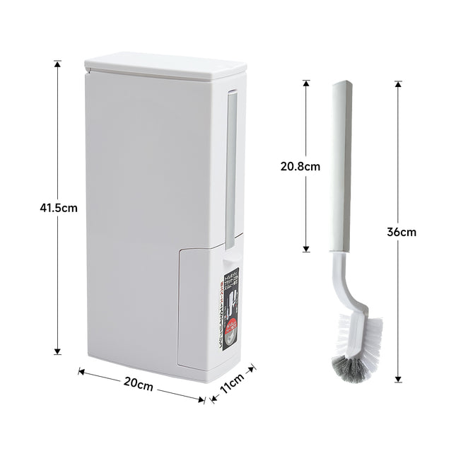 Slim Plastic Trash Can with Toliet Brush Set