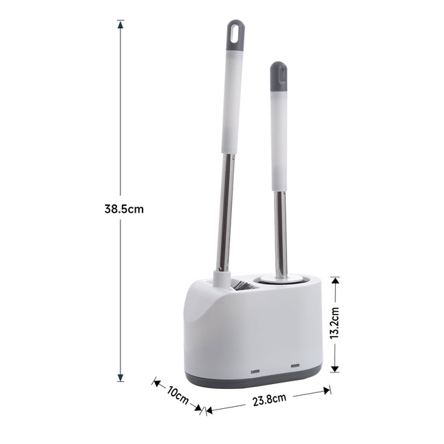 Toilet Bowl Silicone and Nylon Brushes Combo Set