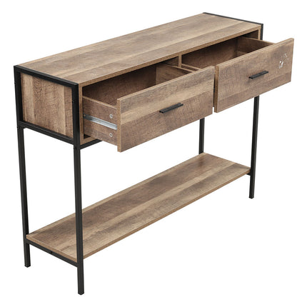 Slim Hallway Console Table with 2 Drawers and Lower Shelf