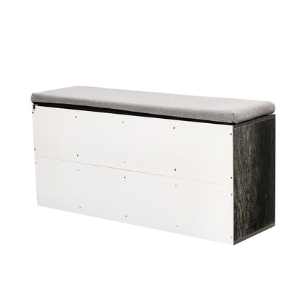 Grey Padded Shoe Storage Bench